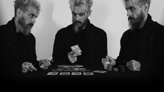 Daniel Madison demonstrating poker psychology with three facial experissions