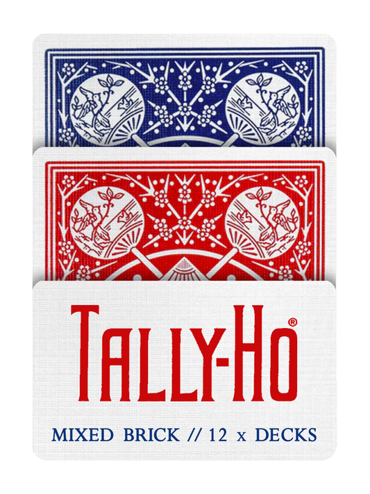 TALLY-HO Fan Back SLEIGHTS - MIXED BRICK (12 Decks)