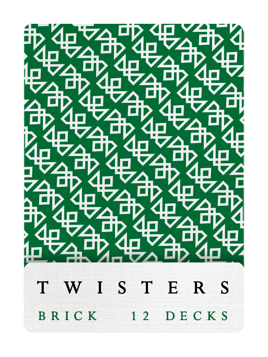 MADISON GREEN TWISTERS Playing Cards - BRICK