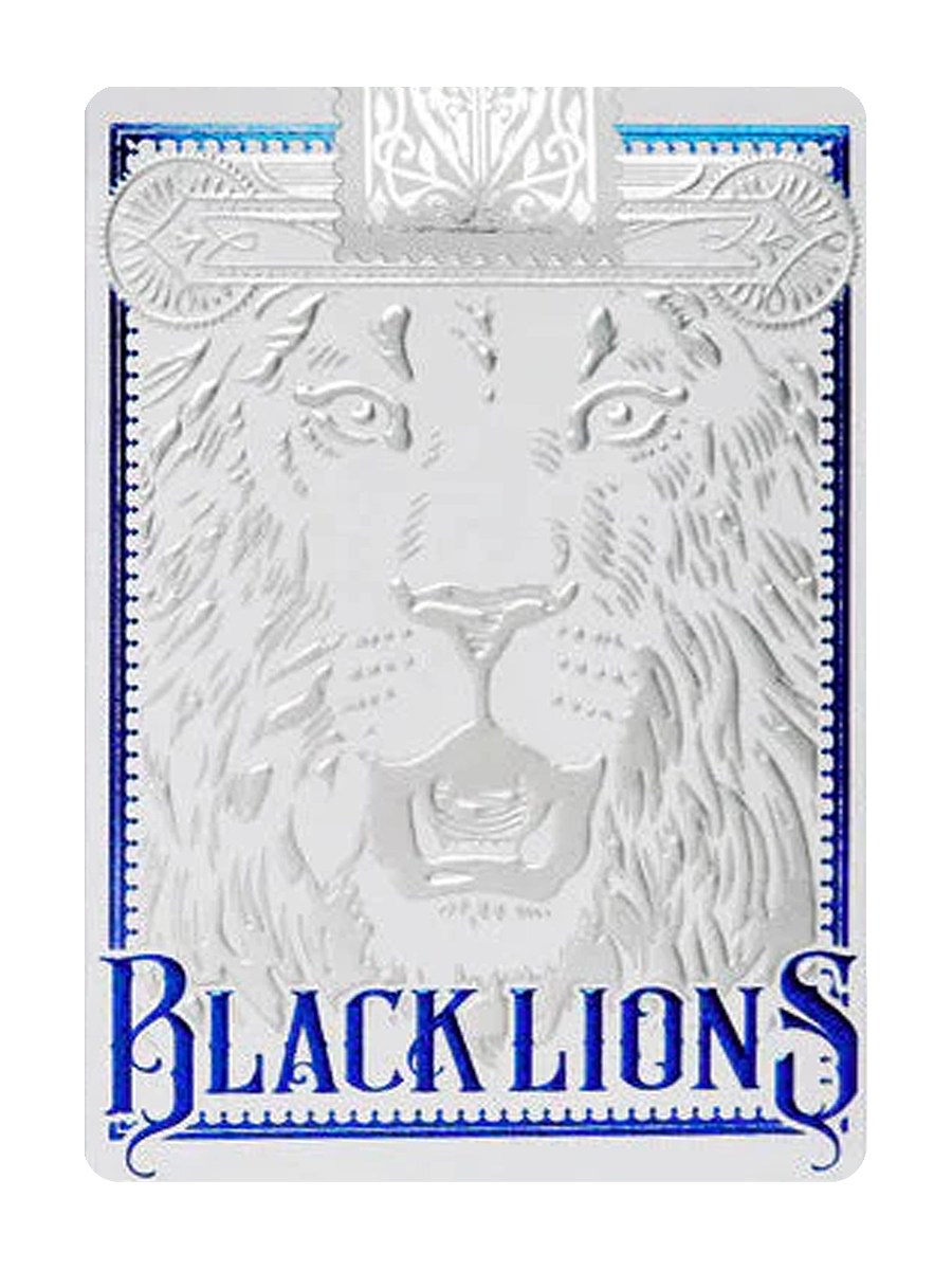 BLACK LIONS Playing Cards by DAVID BLAINE (White Tuck / Blue & Silver Foil Lion)