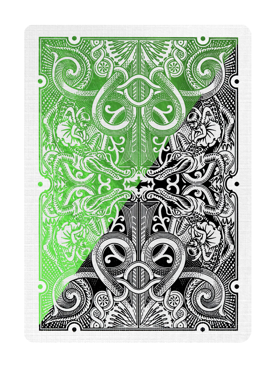 GREEN & BLACK 2-DECK GATORBACK SET by DAVID BLAINE – MADISON.cards GREEN & BLACK 2-DECK GATORBACK SET by DAVID BLAINE – MADISON.cards