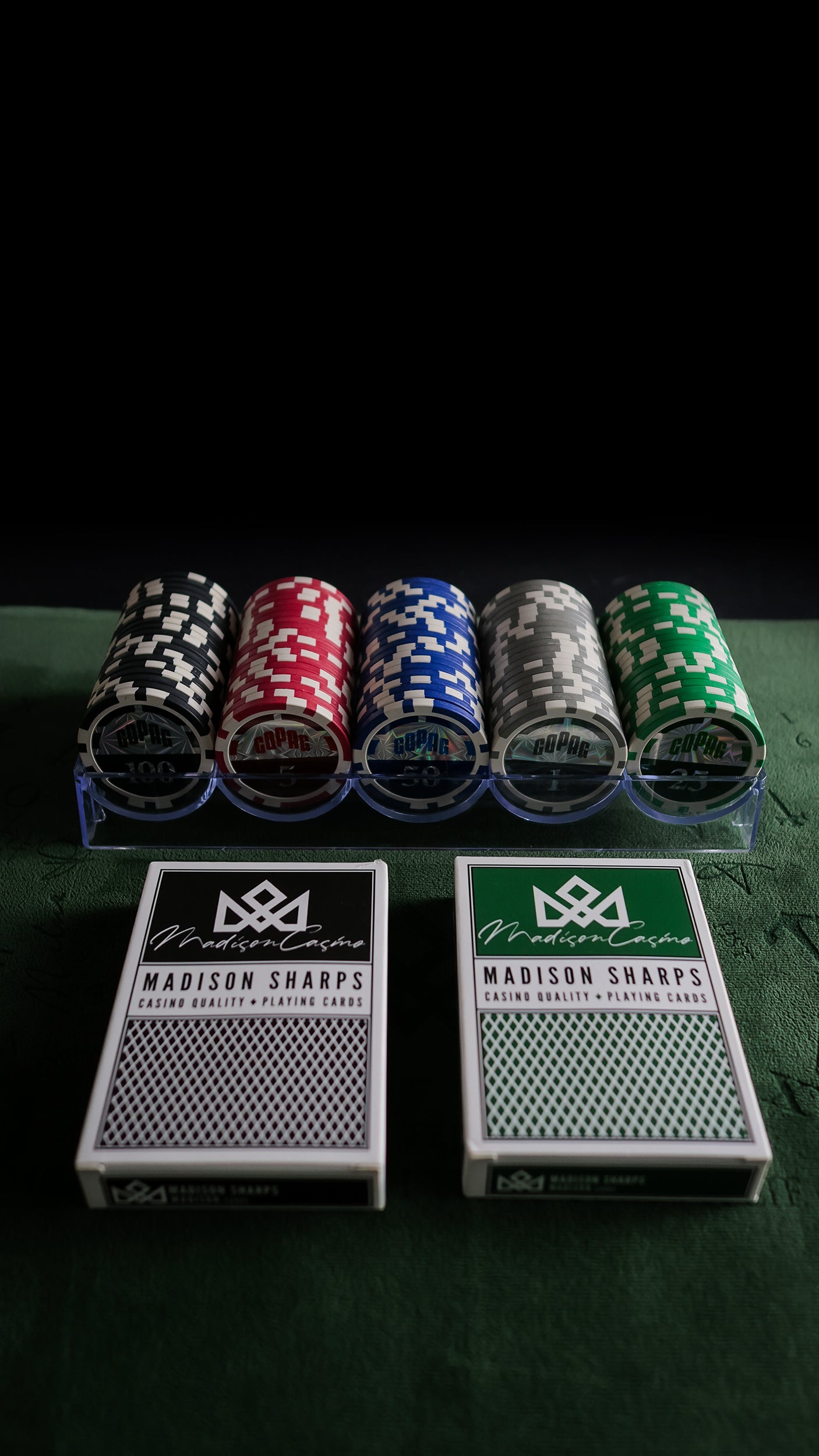 COPAG POKER CHIP TRAY SET AND SHARPS