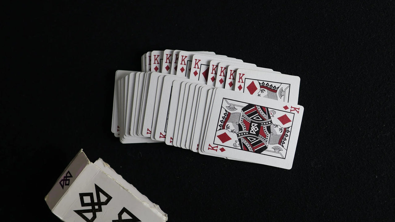 DEVILS ADVOCATE secret device by Daniel Madison - spectator freely names any card, if not KD the King reveals holding their named card in his hand, impossible prediction
