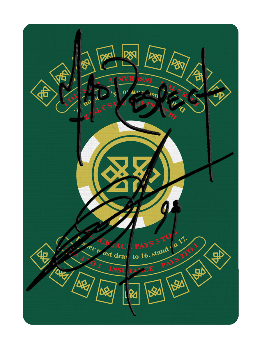 21 BLACKJACK Playing Cards - SIGNED by MADISON playing cards