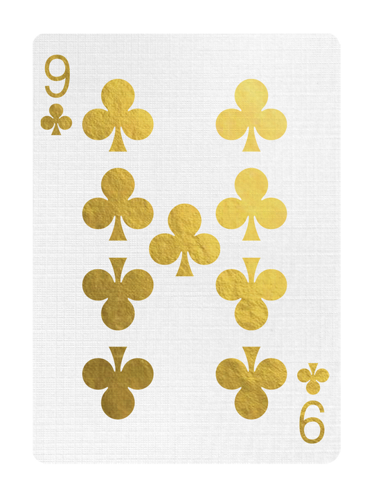 The GOLDEN 9 of CLUBS - Signed by Madison playing cards