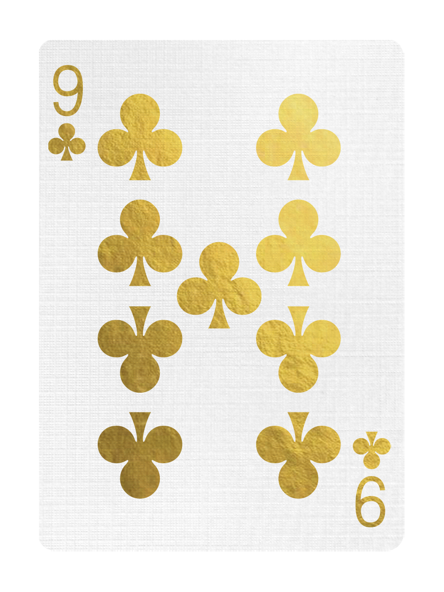 The GOLDEN 9 of CLUBS - Signed by Madison playing cards
