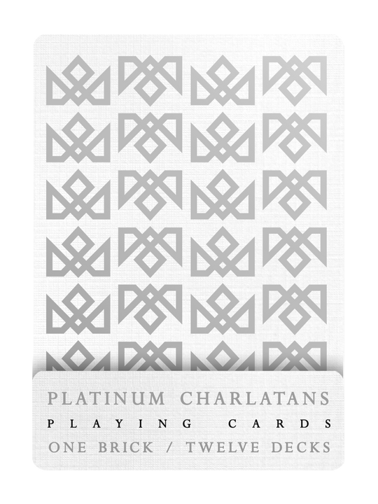 PLATINUM CHARLATANS - 1 BRICK / 12 DECKS playing cards