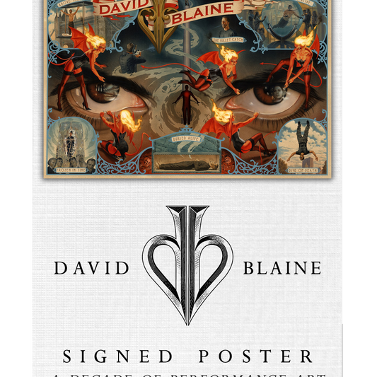 DAVID BLAINE POSTER - Signed playing cards