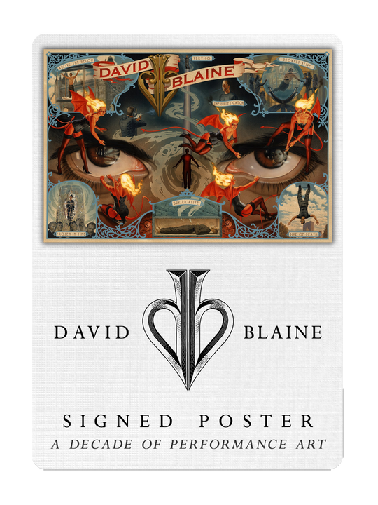 DAVID BLAINE POSTER - Signed playing cards