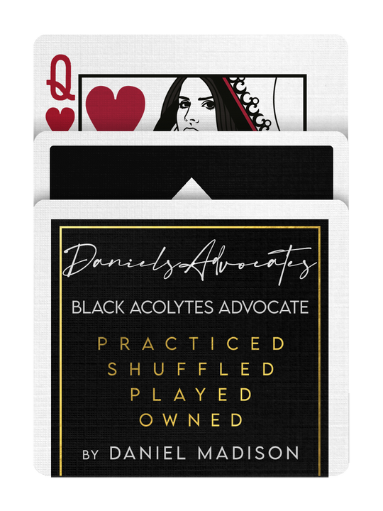 DANIEL'S ADVOCATE index - ACOLYTES - BLACK playing cards