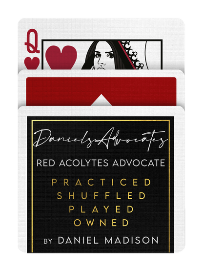 DANIEL'S ADVOCATE index - ACOLYTES - RED playing cards