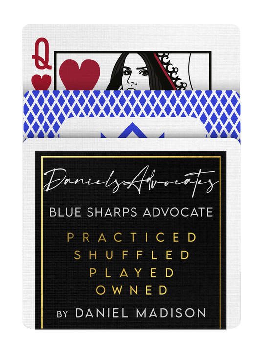 DANIEL'S ADVOCATE index - SHARPS - BLUE playing cards
