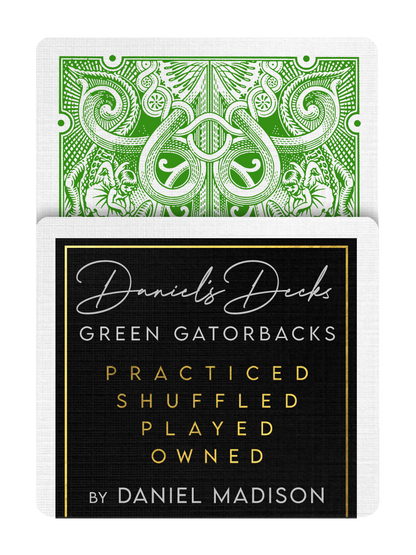 DANIEL'S GREEN GATORBACKS by DAVID BLAINE – MADISON.cards DANIEL'S GREEN GATORBACKS by DAVID BLAINE – MADISON.cards