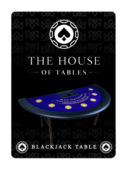 HOUSE of TABLES BLACKJACK TABLE TOPPER (No Legs) playing cards