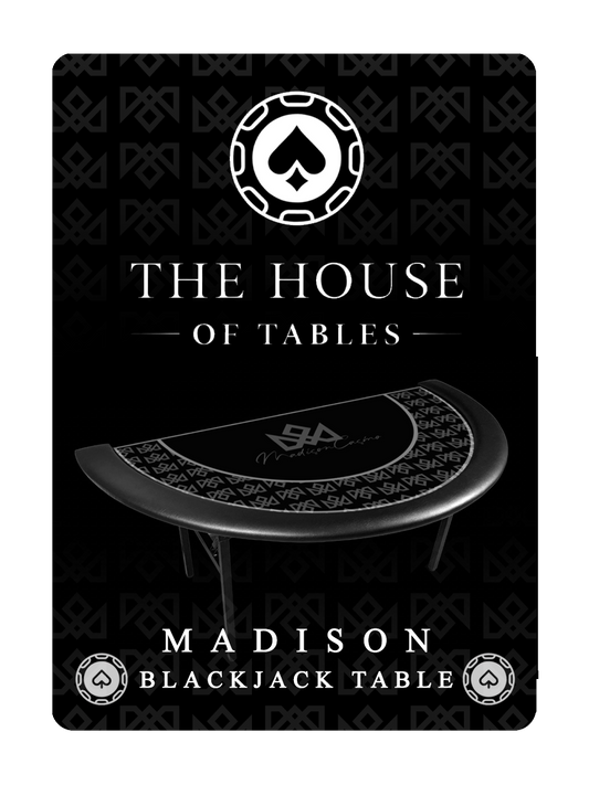 MADISON BLACKJACK TABLE TOPPER (No Legs) playing cards