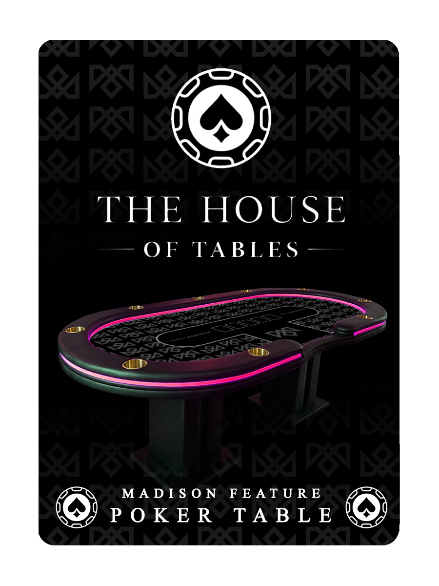 MADISON DELUXE POKER TABLE playing cards