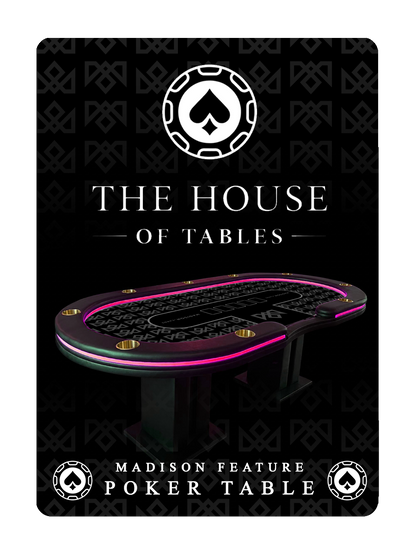 MADISON DELUXE POKER TABLE playing cards