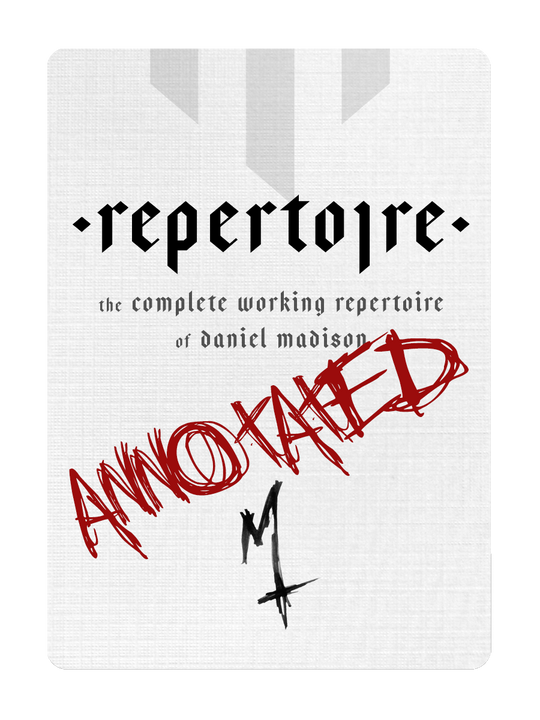 ANNOTATED - REPERTOIRE & MAGIC MANIFESTO - MADISON ONE Entry playing cards — view 3