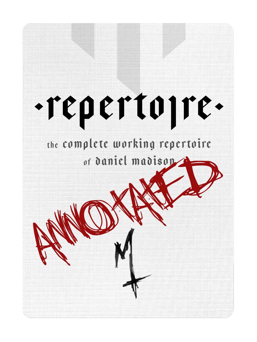 ANNOTATED - REPERTOIRE & MAGIC MANIFESTO - MADISON ONE Entry