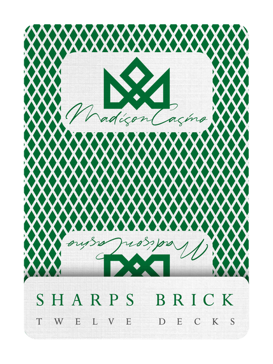 MADISON SHARPS in GREEN - 1 BRICK / 12 DECKS playing cards