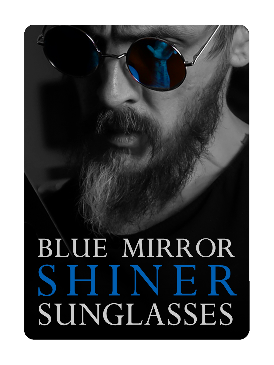 BLUE MIRRORED 'SHINER' SHADES