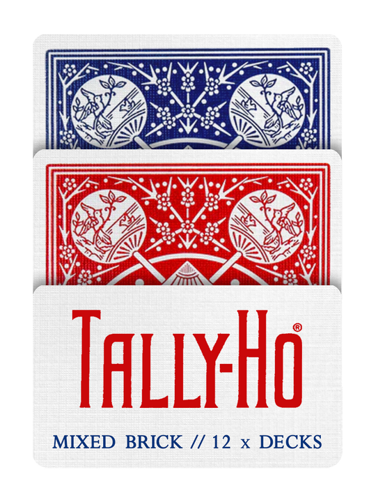 TALLY-HO Fan Back SLEIGHTS - MIXED BRICK (12 Decks) playing cards