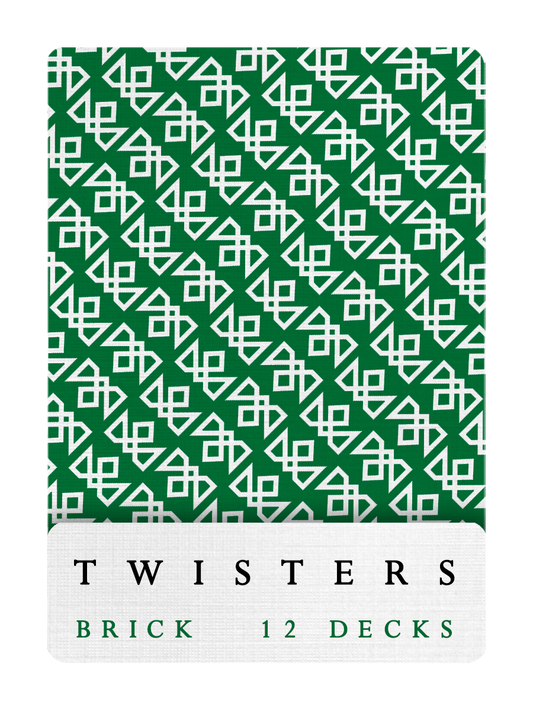 MADISON GREEN TWISTERS Playing Cards - BRICK