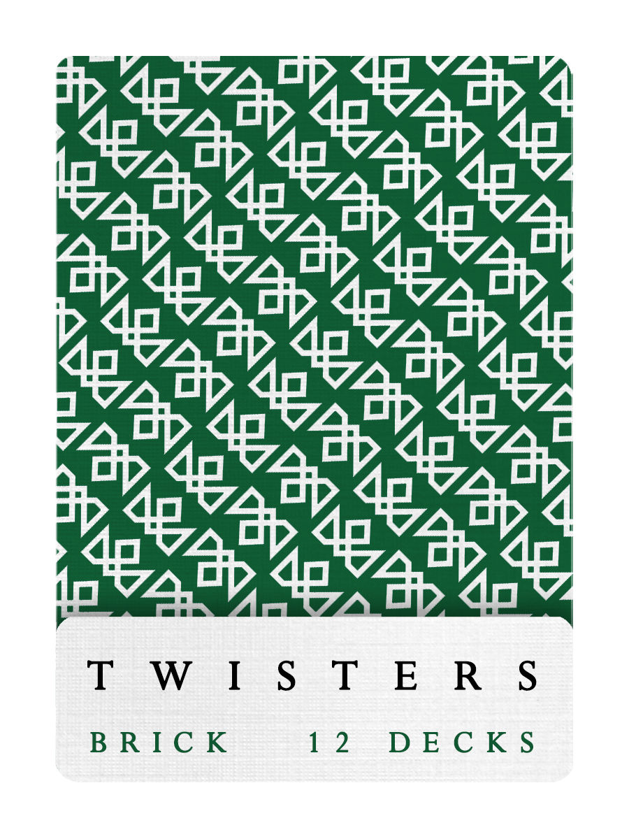 MADISON GREEN TWISTERS Playing Cards - BRICK DEAL