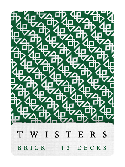 MADISON GREEN TWISTERS Playing Cards - BRICK DEAL