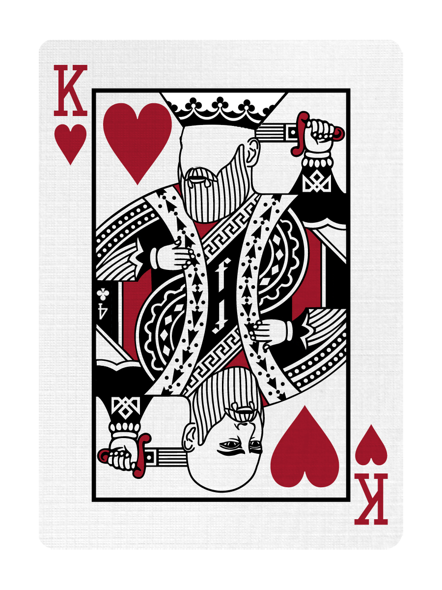 KING of HEARTS - CUSTOM COURT CARD playing cards — view 2