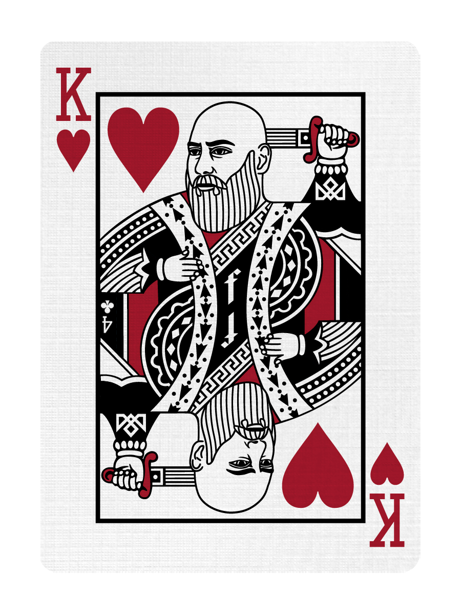 KING of HEARTS - CUSTOM COURT CARD playing cards — view 3