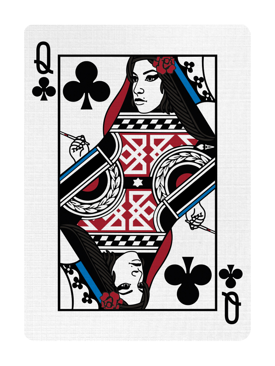 QUEEN of CLUBS - CUSTOM COURT CARD