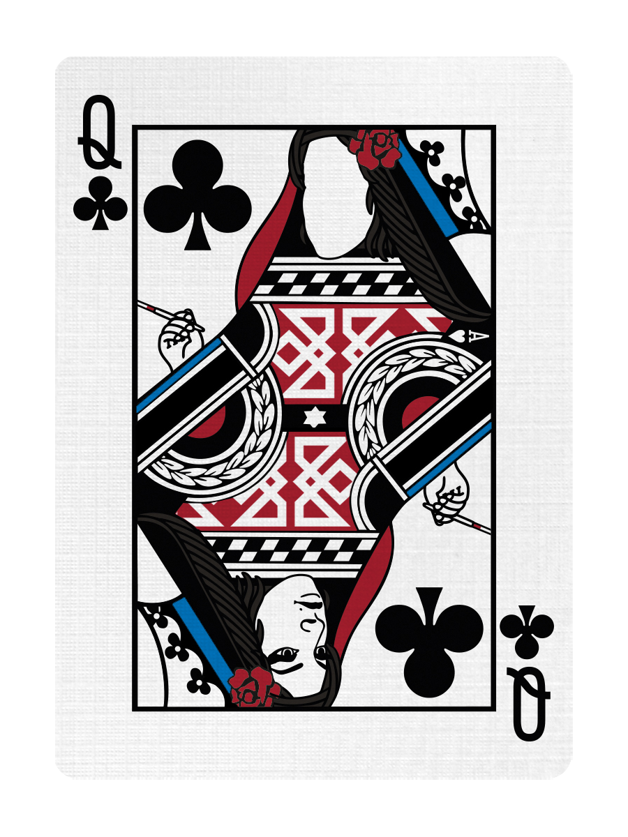 QUEEN of CLUBS - CUSTOM COURT CARD