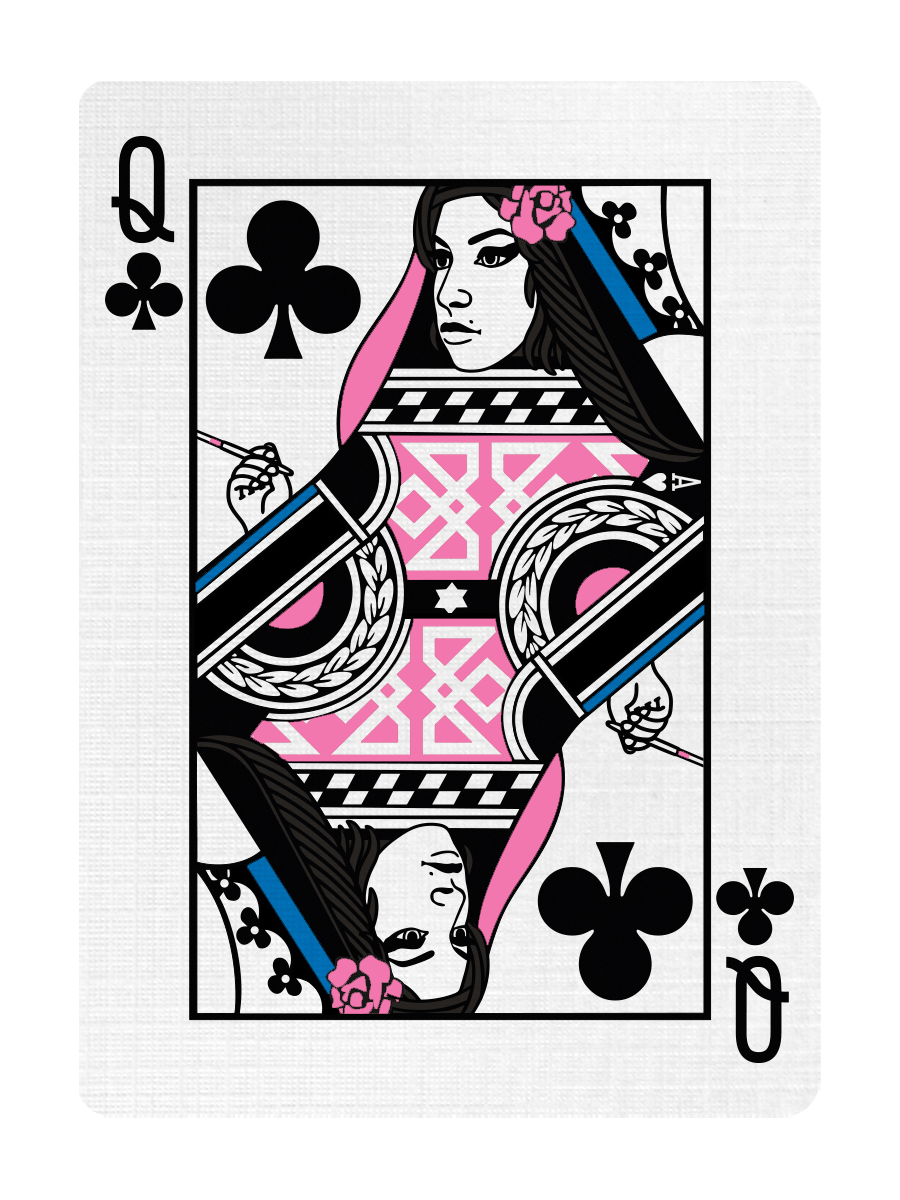 QUEEN of CLUBS - CUSTOM COURT CARD
