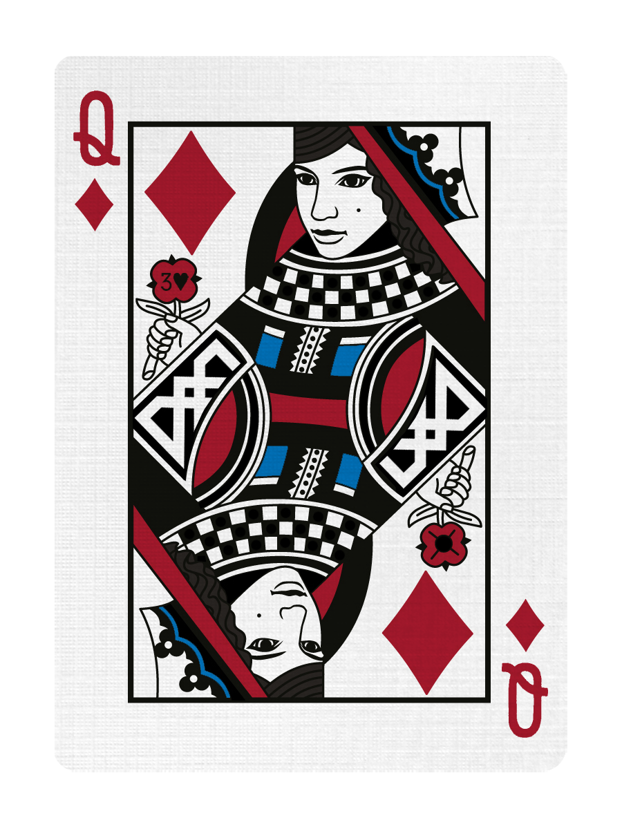 QUEEN of DIAMONDS - CUSTOM COURT CARD