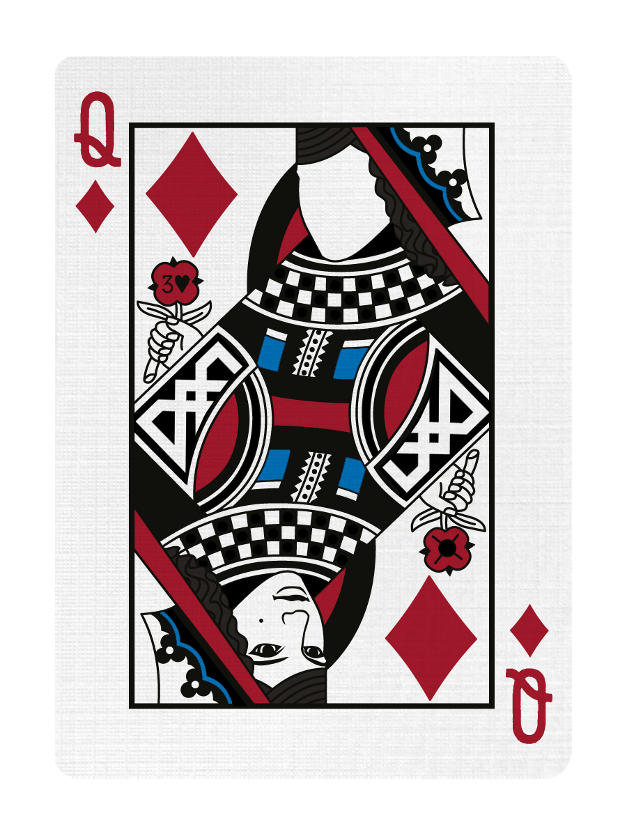 QUEEN of DIAMONDS - CUSTOM COURT CARD