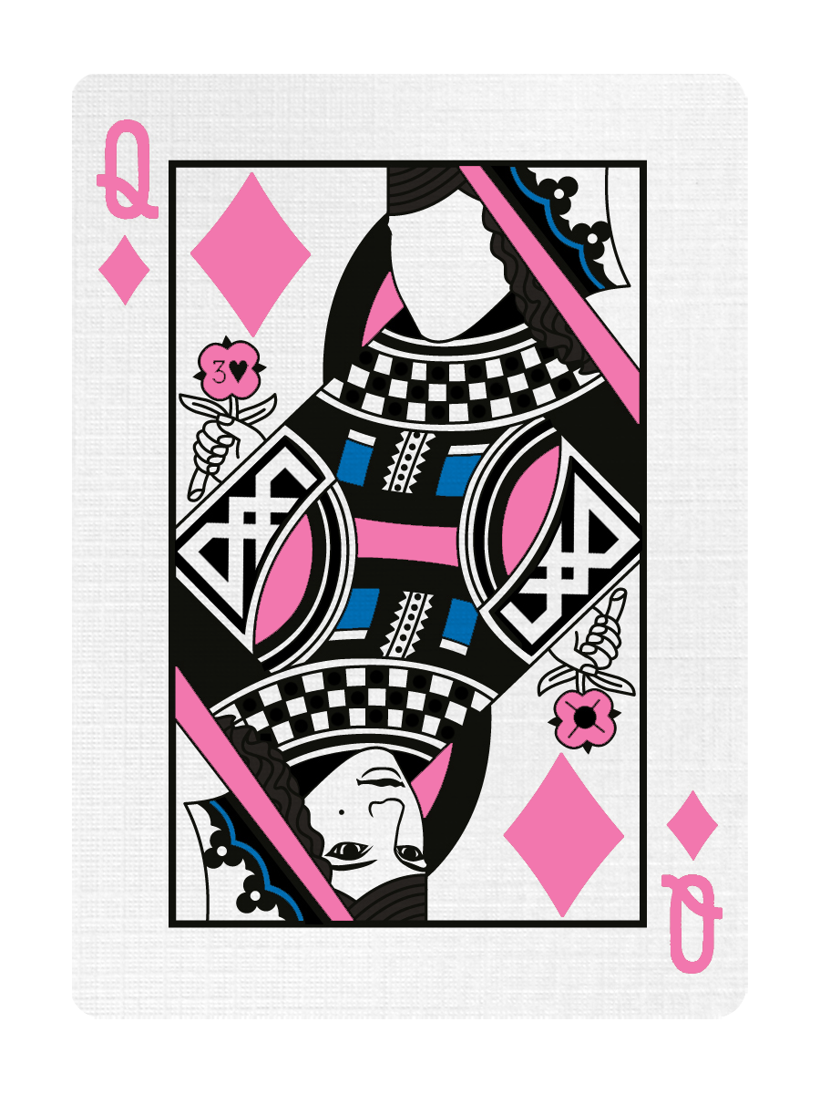 QUEEN of DIAMONDS - CUSTOM COURT CARD