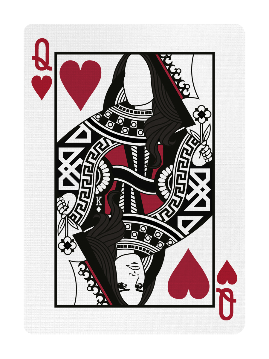 QUEEN of HEARTS - CUSTOM COURT CARD playing cards — view 2