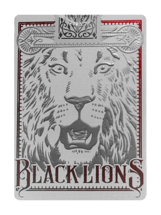 BLACK LIONS Playing Cards by DAVID BLAINE (White Tuck / Red & Silver Foil Lion) playing cards