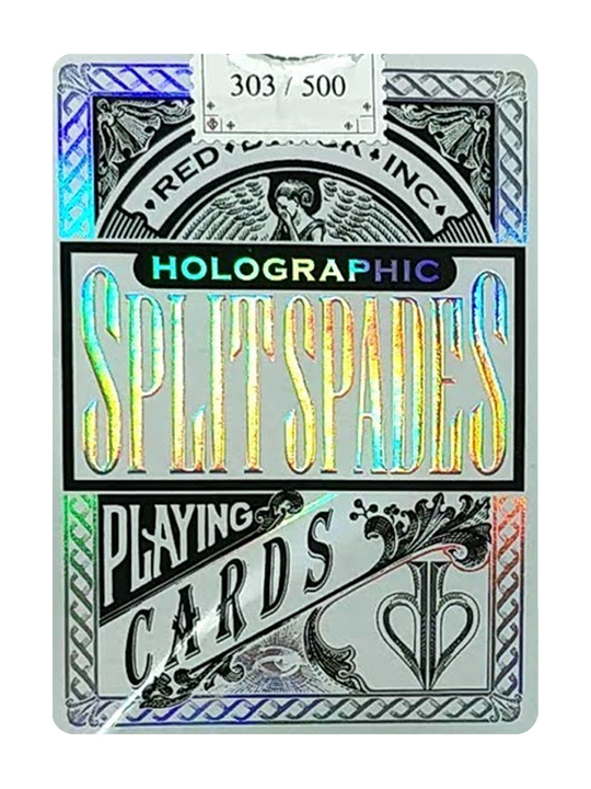 holographic playing cards SPLIT SPADES (Holographic White Edition) Playing Cards by DAVID BLAINE | PLAYING CARDS by MADISON.cards