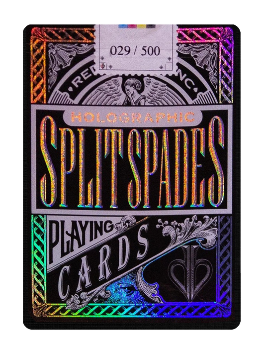 SPLIT SPADES (Holographic Black Edition) Playing Cards by DAVID BLAINE
