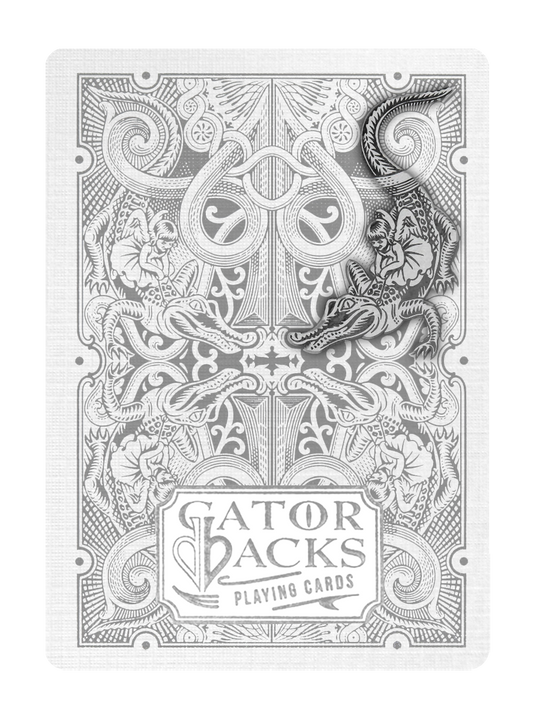 SILVER GATORBACKS by DAVID BLAINE (Silver Gator/White Tuck) playing cards