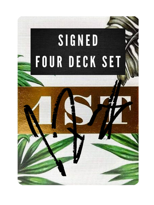 1ST 4-Deck Set in Carat Case - Signed by Chris Ramsay playing cards