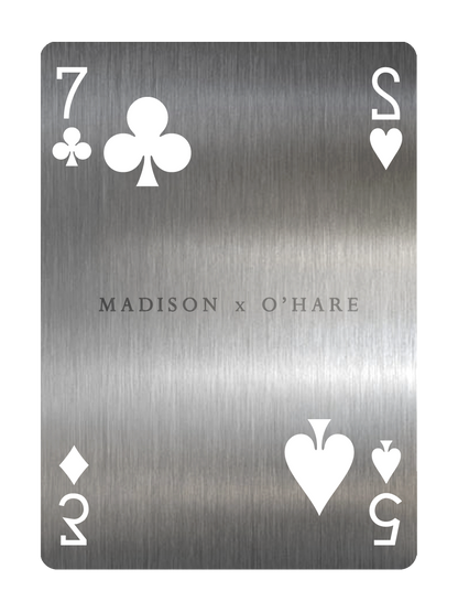 Metal BURN Tool by Daniel Madison and Eoin O'hare of the Perfect Shuffle template for playing card revelations BURN trick