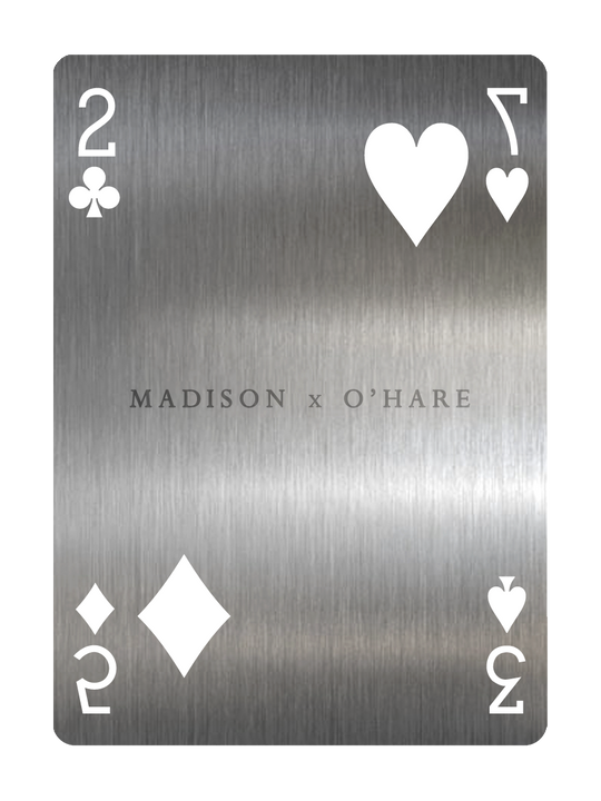 Metal BURN Tool by Daniel Madison and Eoin O'hare of the Perfect Shuffle template for playing card revelations BURN trick MADISON x O'HARE
