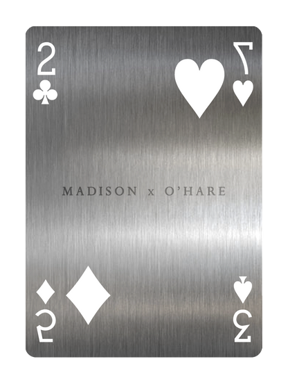 Metal BURN Tool by Daniel Madison and Eoin O'hare of the Perfect Shuffle template for playing card revelations BURN trick MADISON x O'HARE