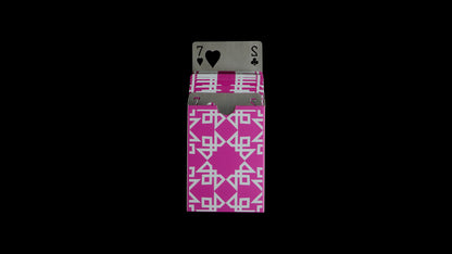 Daniel Madison Pink Masters Playing Cards inside the tuck box with the BURN tools by Daniel Madison and Eoin O'hare for playing card revelations BURN trick