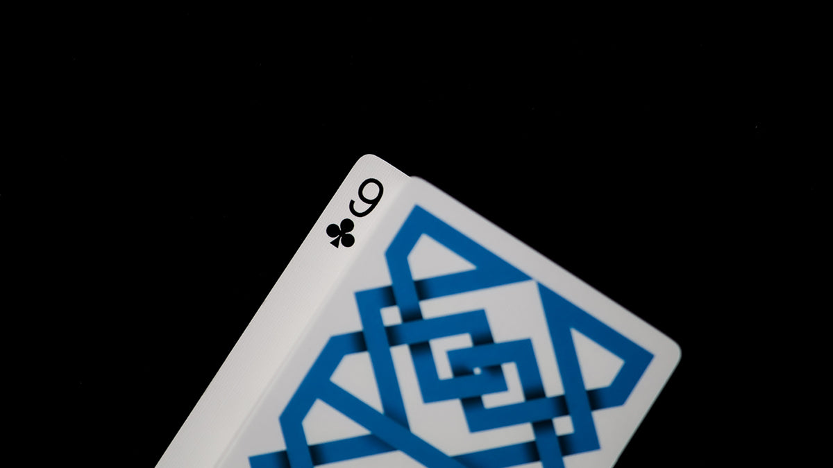 Daniel Madison - the 9 of Clubs and the Mad Deck blue Svengali playing cards close up