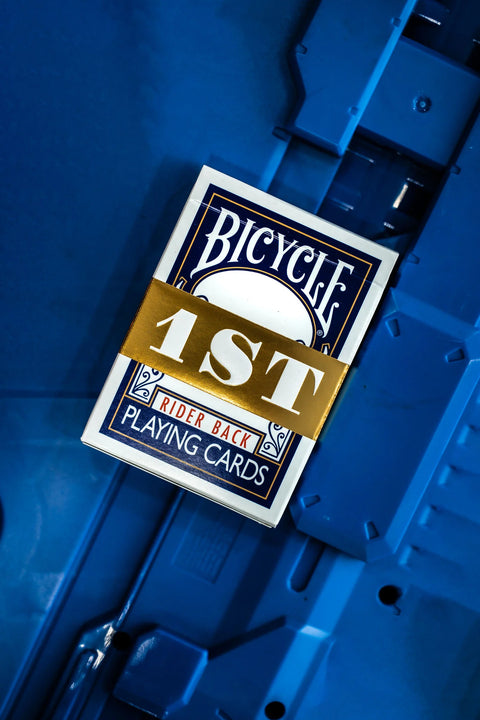 1ST Edition Bicycle Rider Backs (Blue) playing cards — view 2