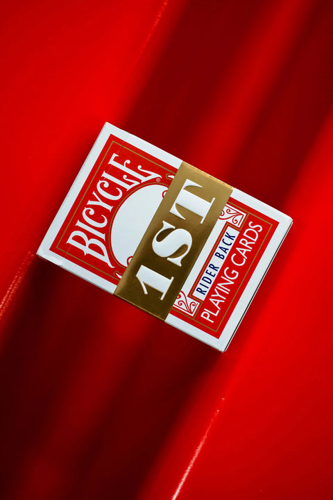 1ST Edition Bicycle Rider Backs (Red) playing cards — view 9